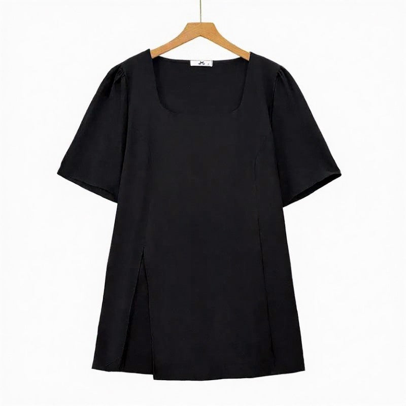 Minimalistisches zweiteiliges Hosen-Set mit eckigem Ausschnitt und weitem Bein - image 1