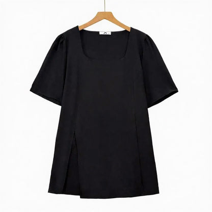 Minimalistisches zweiteiliges Hosen-Set mit eckigem Ausschnitt und weitem Bein - image 1