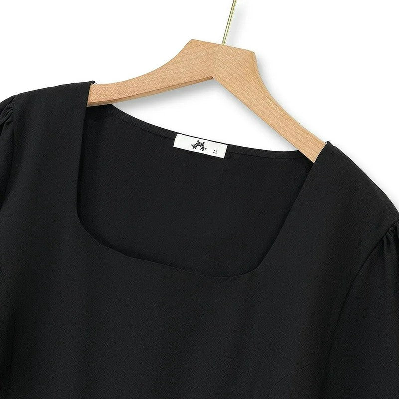 Minimalistisches zweiteiliges Hosen-Set mit eckigem Ausschnitt und weitem Bein - image 3