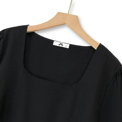 Minimalistisches zweiteiliges Hosen-Set mit eckigem Ausschnitt und weitem Bein - image 3