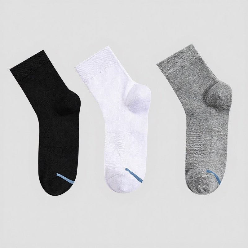 Einfarbige, atmungsaktive Knöchelsocken (3 Paar) - image 1