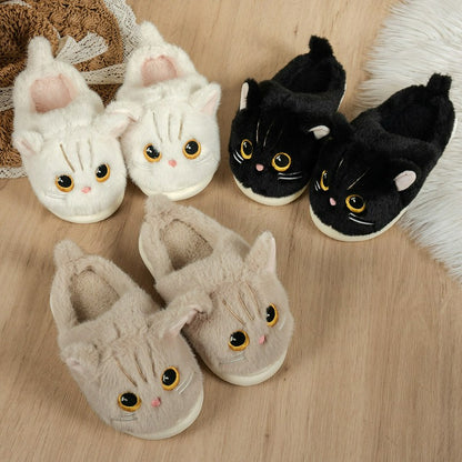 Katzen-Plüschpantoffeln mit weicher Sohle für drinnen - image 13