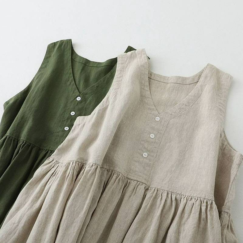 Midikleid mit Struktur und Knopfleiste vorne - image 3