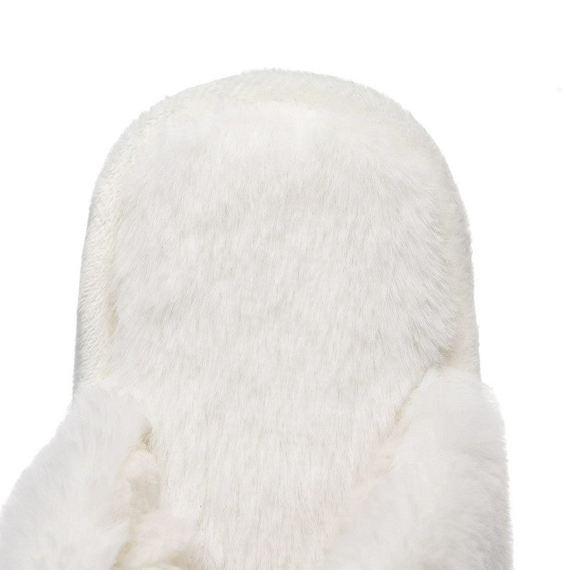 Plus Size Plüsch-Pantoletten mit Schleife - image 7