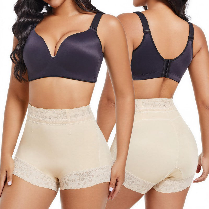 Komfort-Slips mit hohem Bund und Spitze - Nackt - 3XL - image 3