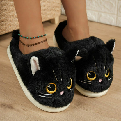 Katzen-Plüschpantoffeln mit weicher Sohle für drinnen - image 10