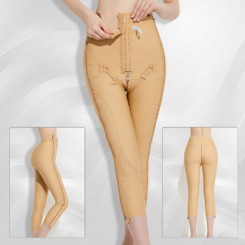 Hochgeschnittene, verstellbare Caprihose mit Doppelreißverschluss, die die Figur formt - image 9