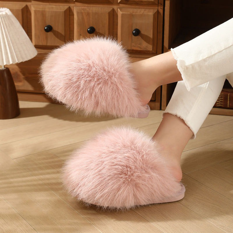 Plus Size rosa Plüschpantoffeln - Rosa - EU44-45 (US9-10) - image 1