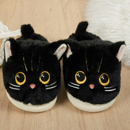 Katzen-Plüschpantoffeln mit weicher Sohle für drinnen - image 12