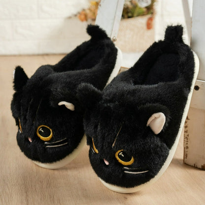 Katzen-Plüschpantoffeln mit weicher Sohle für drinnen - image 11