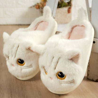 Katzen-Plüschpantoffeln mit weicher Sohle für drinnen - image 9
