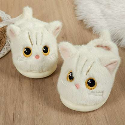 Katzen-Plüschpantoffeln mit weicher Sohle für drinnen - image 8