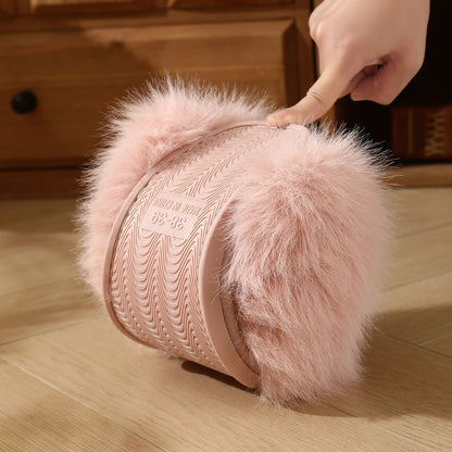Plus Size rosa Plüschpantoffeln - image 16