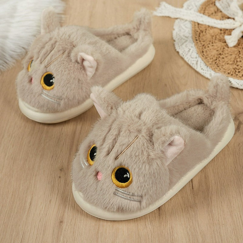 Katzen-Plüschpantoffeln mit weicher Sohle für drinnen - image 5