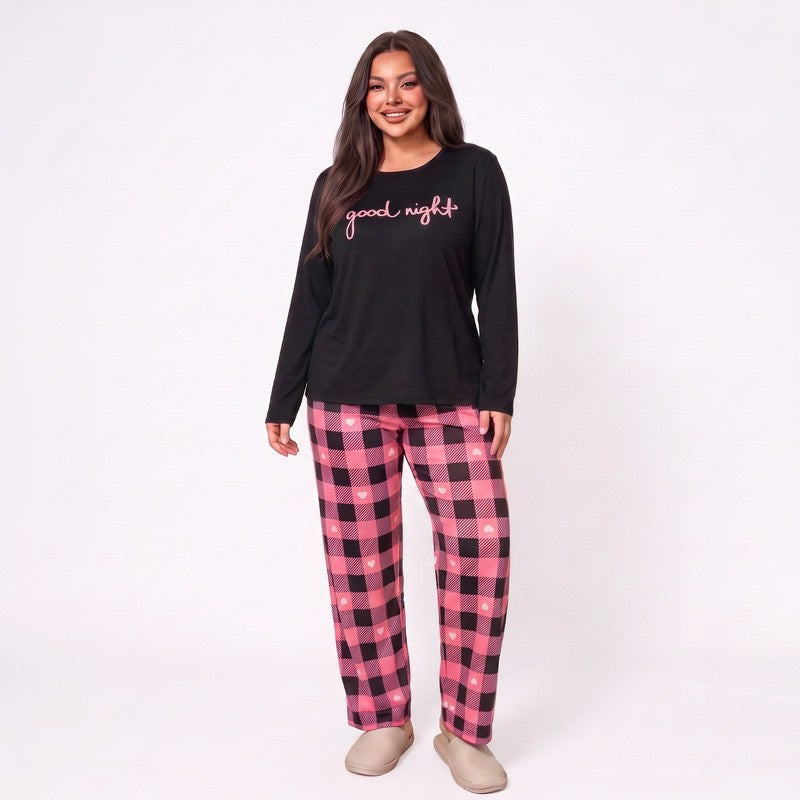 Gute-Nacht-Pyjama-Set mit Karomuster - Rosa - 5XL - image 3