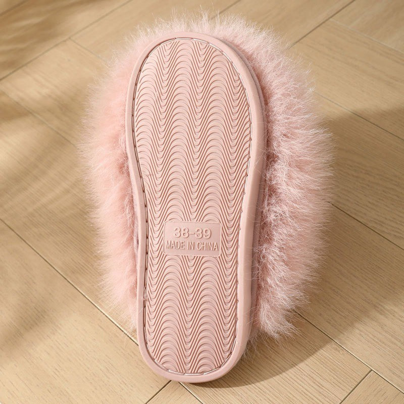 Plus Size rosa Plüschpantoffeln - image 13