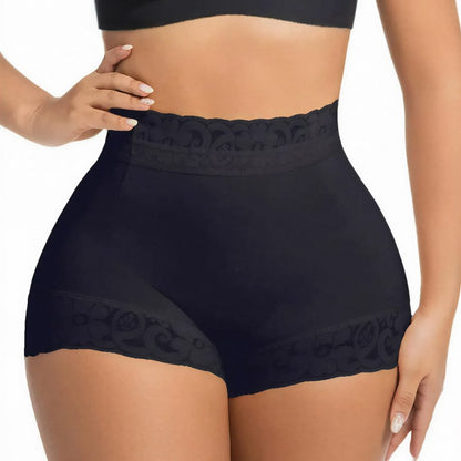 Komfort-Slips mit hohem Bund und Spitze - Schwarz - 3XL - image 0