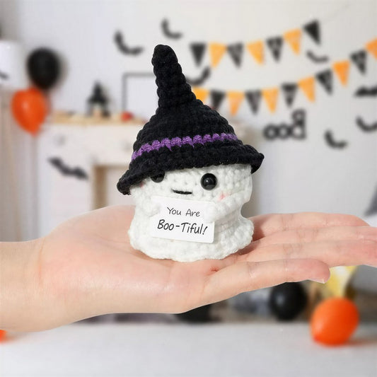 Halloween-Geister-Häkelpuppe mit Grußkarte - Weiß - Einheitsgröße - image 0