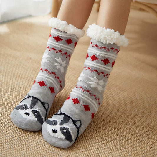 Nordic Fox Kuschelsocken aus Sherpa-Fleece - Hellgrau - EU35-42 (US2-8) - image 0