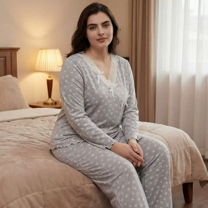 Pyjama-Set mit Schleifen-Spitze - image 1