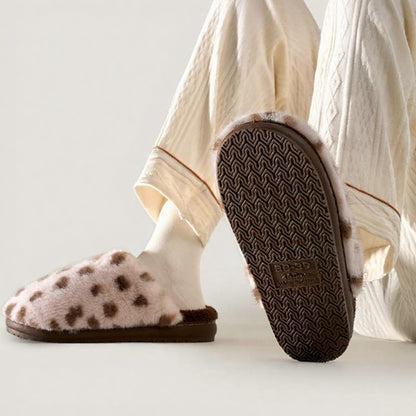 Kuschelig warme Hausschuhe mit Kuhmuster, gefüttert mit Plüsch, kuschelig warm - image 6